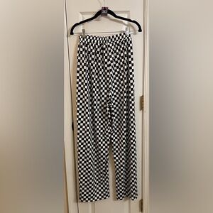 Checkered Black and White Women's Pants